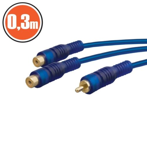 Delight 2 RCA alj - 1 RCA dugó 30cm adapter kábel