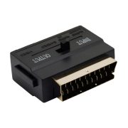 Globiz Scart - 3RCA+Svideo adapter, aranyozott, kapcsolóval