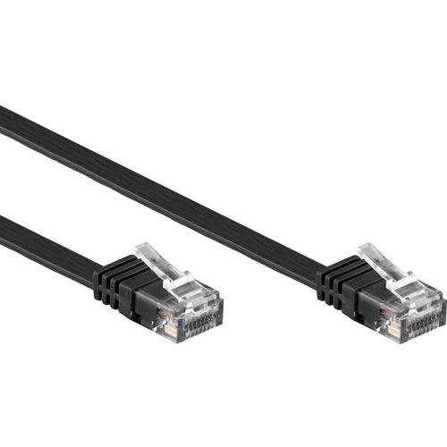 Goobay 95387 UTP cat6 lapos Patch kábel, 5m, fekete