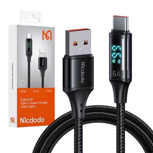 Mcdodo CA-108 Type-C USB-A - USB-C kábel kijelzővel, 1,2m