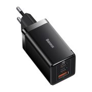 Baseus GaN5 Pro 2xUSB-C + USB gyorstöltő, 65W (fekete)