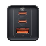 Baseus GaN5 Pro 2xUSB-C + USB gyorstöltő, 65W (fekete)