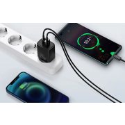 Baseus kompakt gyorstöltő, USB, USB-C, 20 W (fekete)