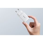 Baseus kompakt gyorstöltő, USB, USB-C, 20 W (fehér)