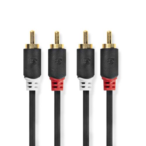 Nedis CAGP24200BK15 sztereó RCA kábel, 1,5m