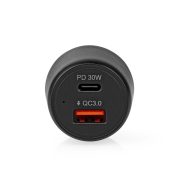 Nedis CCPD30W100BK 48W UBS-A, USB-C autós töltő