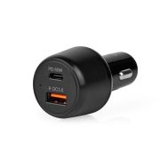 Nedis CCPD65W100BK Autós USB-A + Type-C Töltő