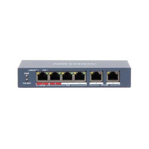 Hikvision DS-3E0106HP-E 6 portos POE switch 4PoE+2UPlink