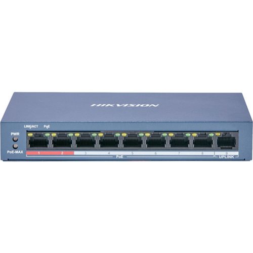 Hikvision DS-3E0109P-EMB 9 portos PoE switch (60 W) 8 PoE + 1 uplink port nem menedzselhető