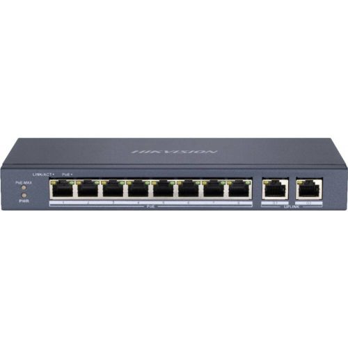 Hikvision DS-3E0310P-E/M 10 portos PoE switch 8PoE+2uplink port