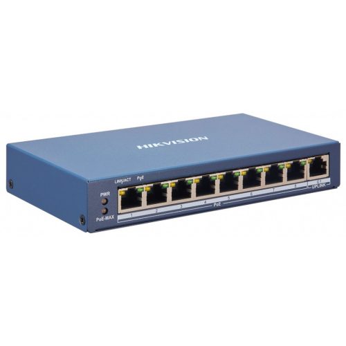 Hikvision DS-3E1309P-EI 9 portos PoE switch (110 W) 8 PoE + 1 uplink port smart menedzselhető