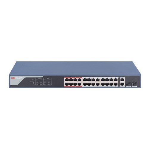 Hikvision DS-3E1326P-EI 26 portos PoE switch (370 W); 24 PoE + 2 kombinált uplink