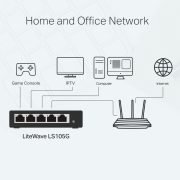 TP-LINK LS105G Switch 5x1000Mbps Fémházas