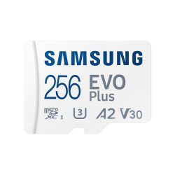   Samsung MB-MC256SA EVO Plus microSD kártya 256GB, CLASS 10, UHS-1, U3, V30, A2, + Adapter