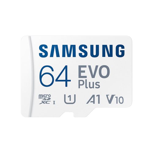 Samsung MB-MC64SA EVO Plus microSD kártya 64GB, CLASS 10, UHS-1, U1, V10, A1, + Adapter